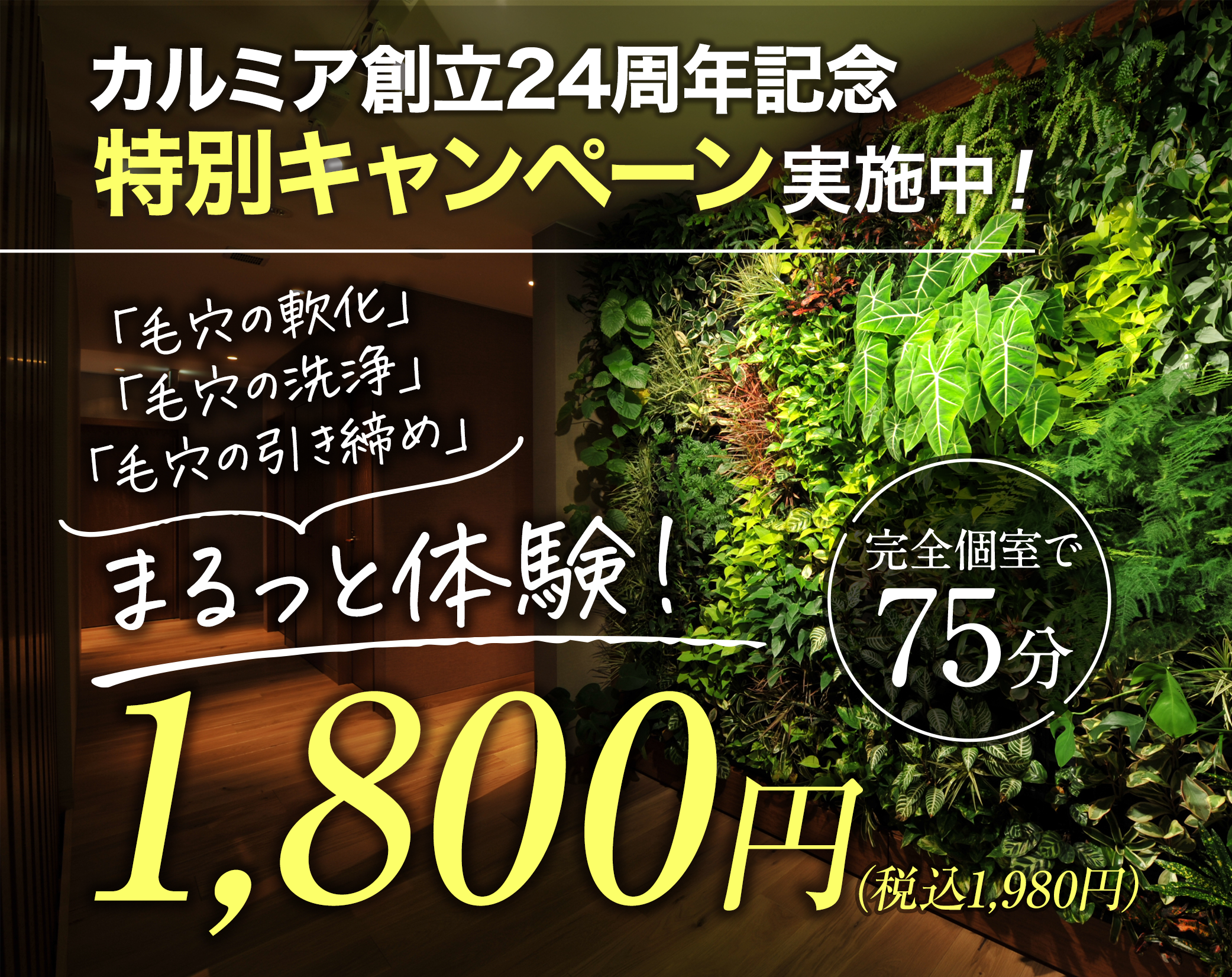 完全個室で75分。まるっと体験！1900円！