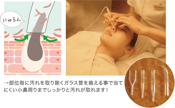 専用の機械を使って汚れを取り除く
